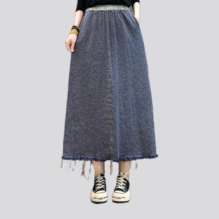 Vintage frayed denim skirt