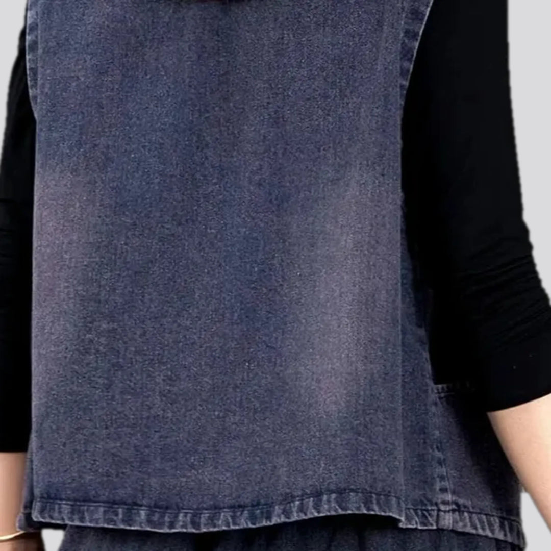 Retro chic denim vest for women