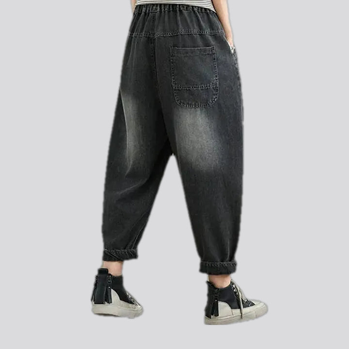 Artistic mid-waist jean joggers for women