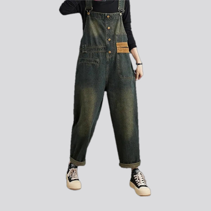 Street Style Retro Fit Women's Denim Dungaree | Jeans4you.shop