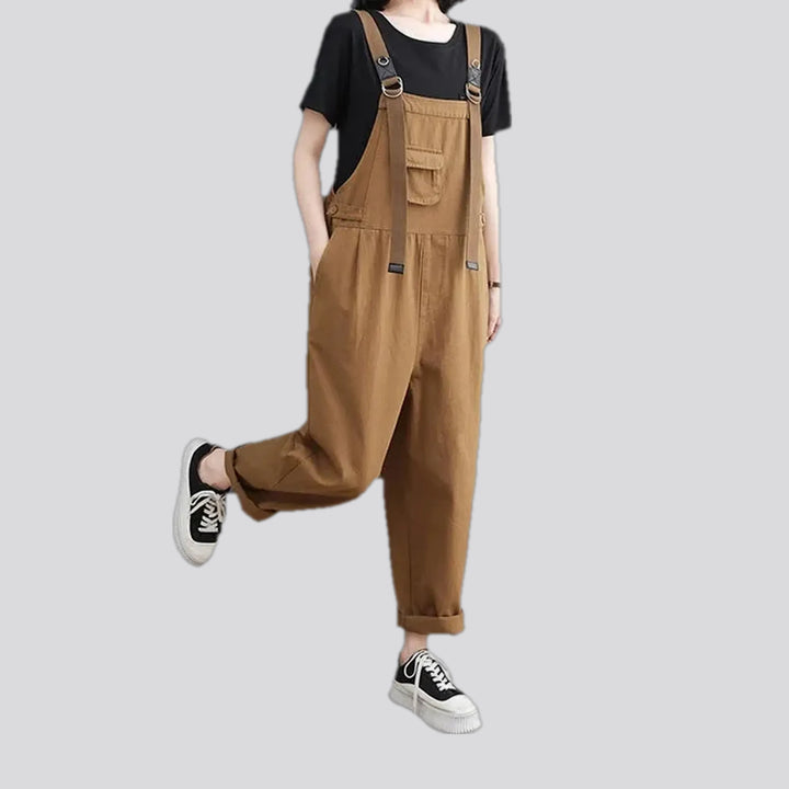 Baggy style monochrome women's denim overall