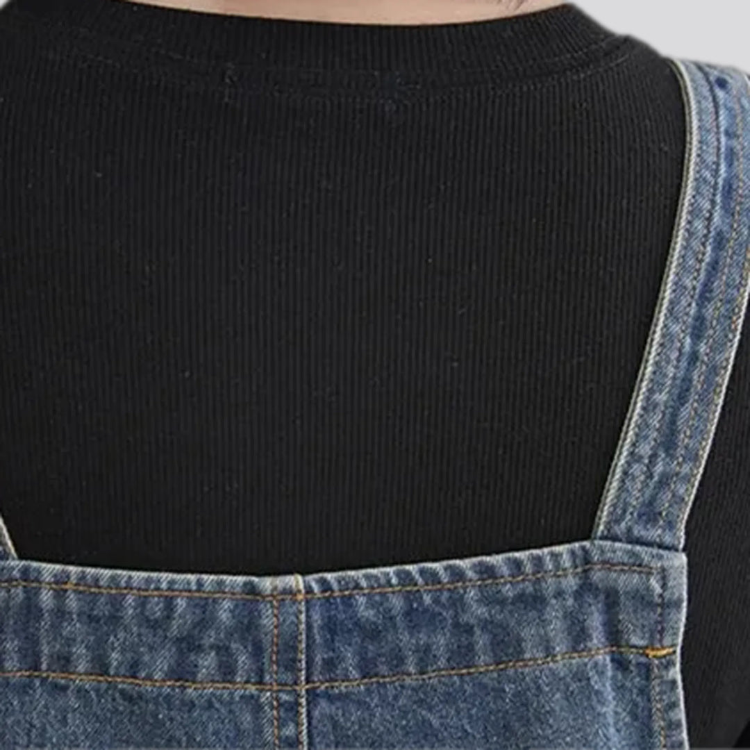 Stylish street art baggy jean dungaree for women