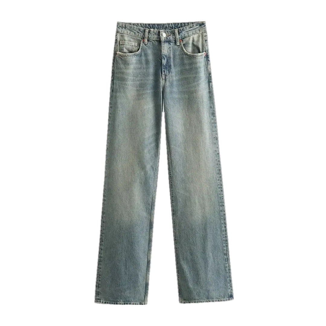 Faded Casual Jeans for Women - Blue