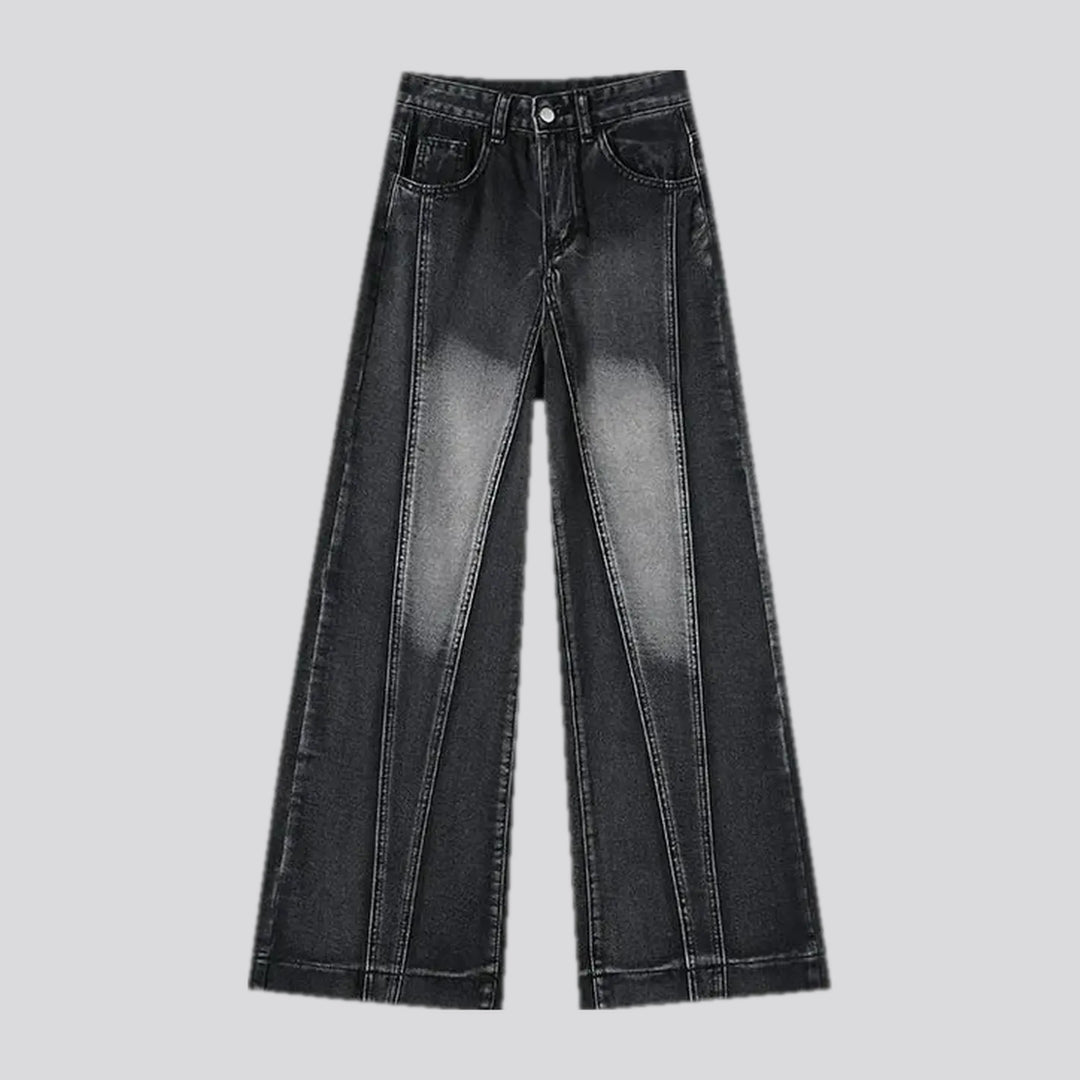 Wide fit contrast stylish women's jeans