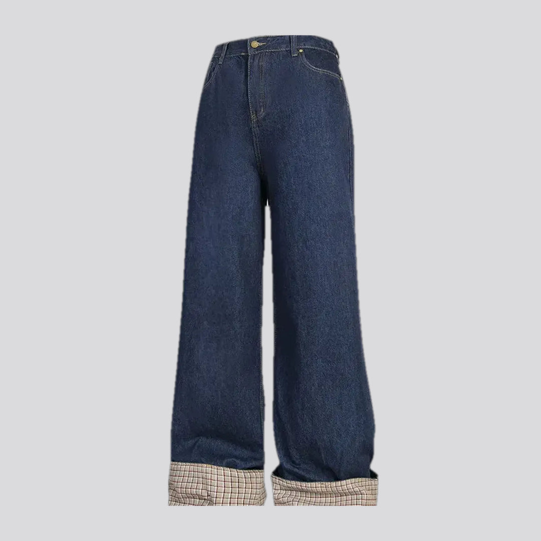 Mid-rise Plaid Cuffs Jeans for Men | Jeans4you.shop