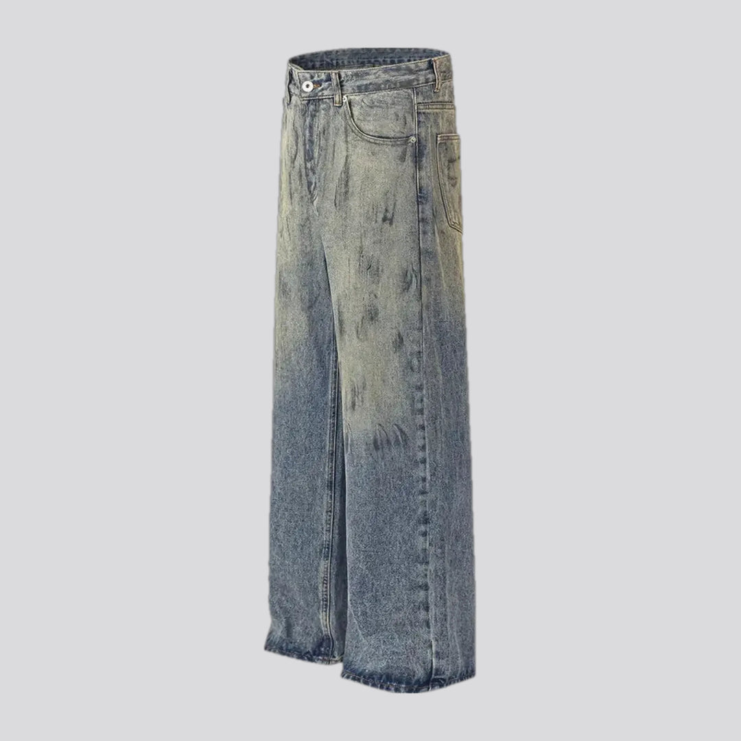 Washed out baggy men's jeans