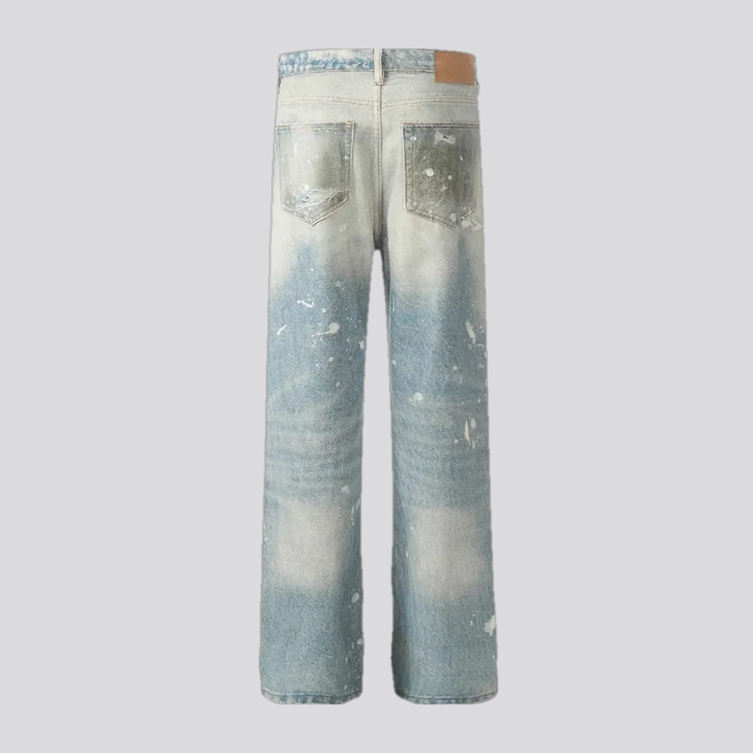 Faded casual men's jeans