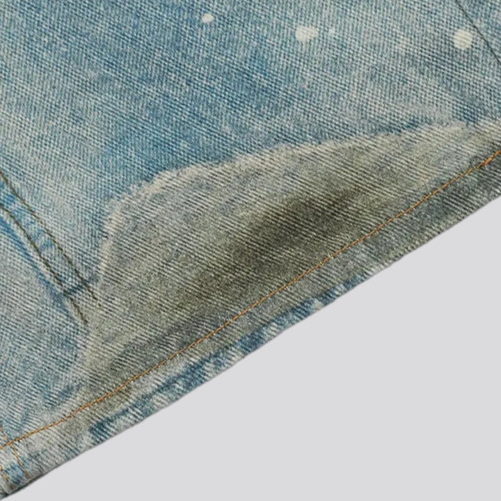 Faded casual men's jeans