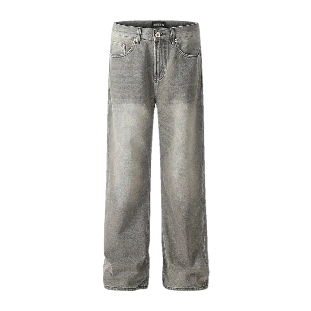 90s Style Wide Fit Men's Jeans - Grey