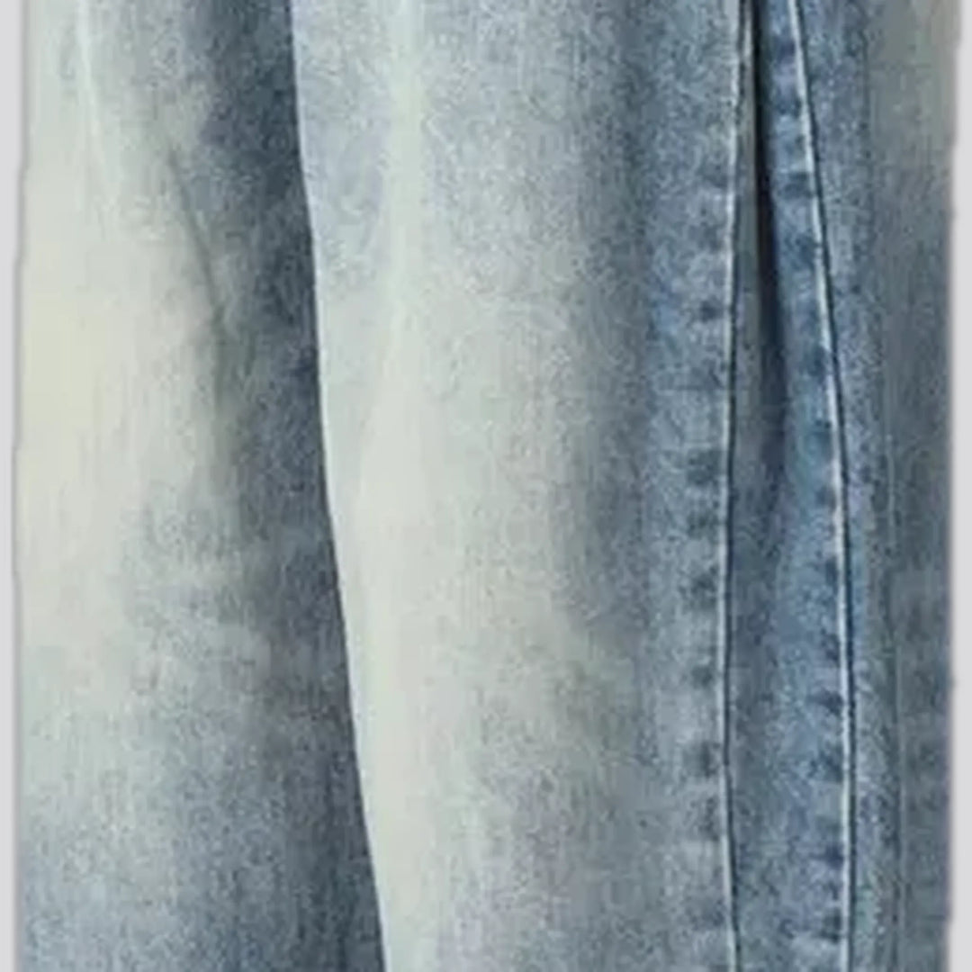 Baggy style abraded men's jeans