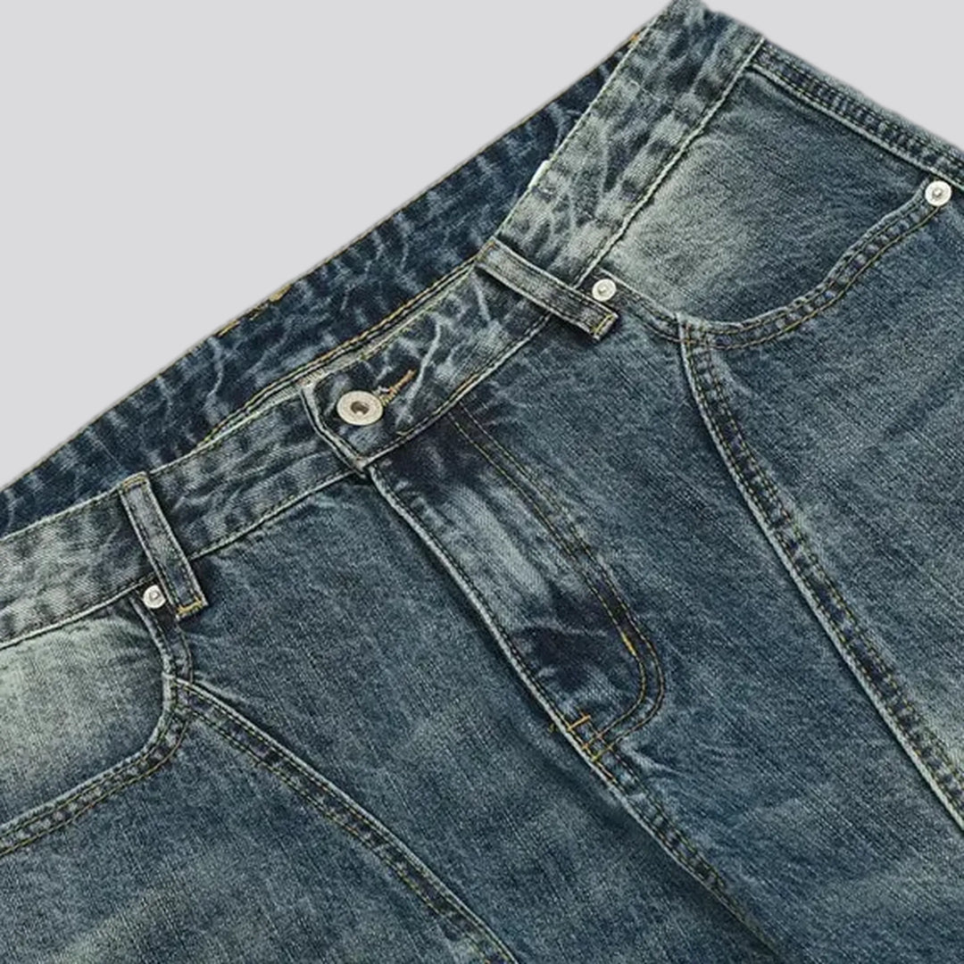 Faded wash men's jeans