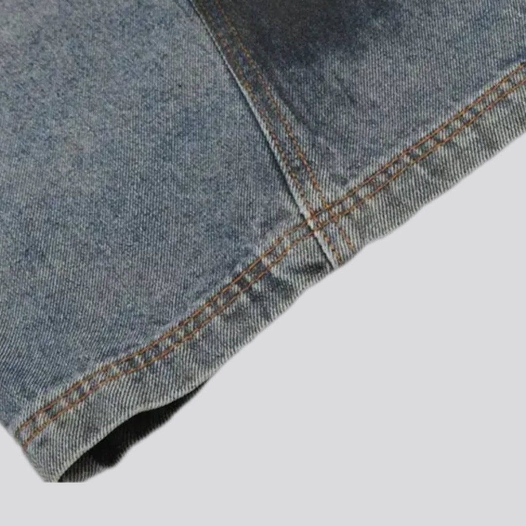 Fashionable faded wash men's jeans