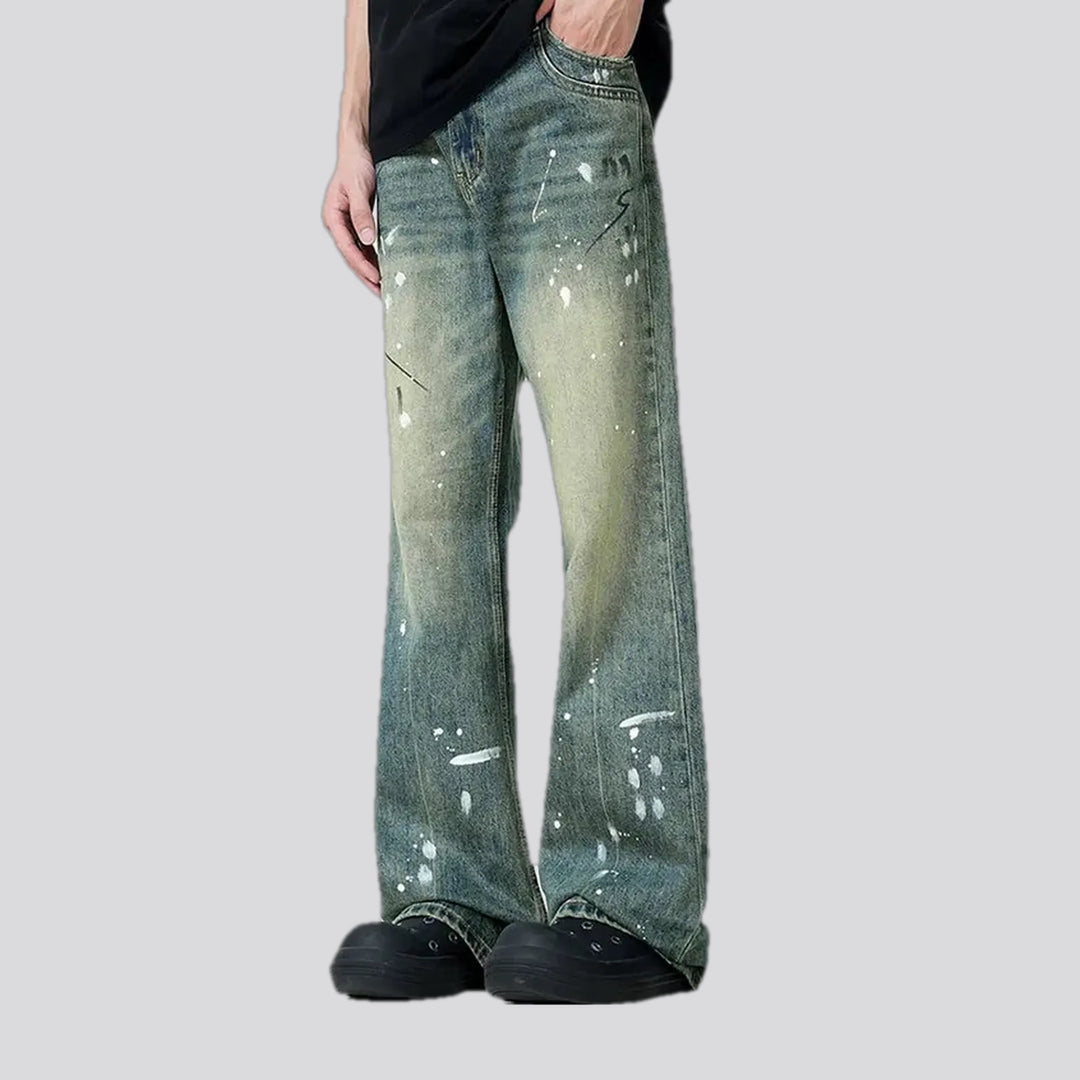 Retro mid-waist men's jeans