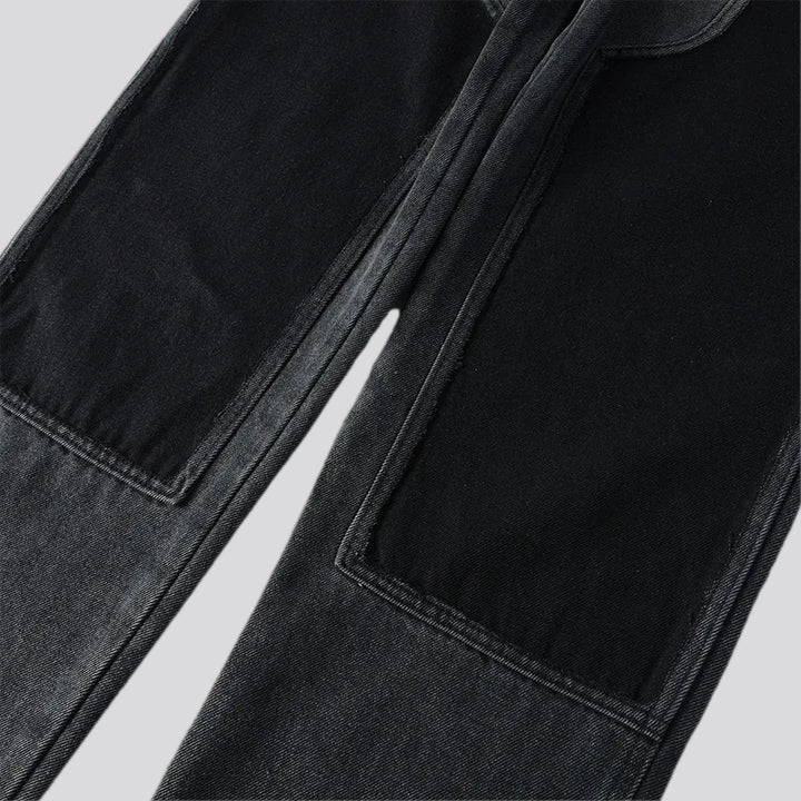 Mid rise retro whiskered jeans for men