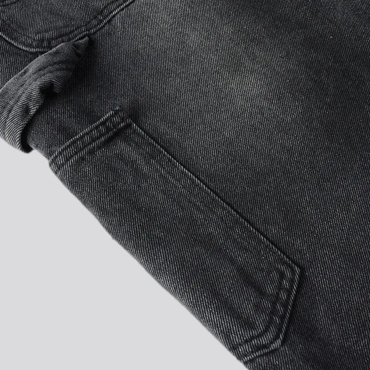 Mid rise retro whiskered jeans for men