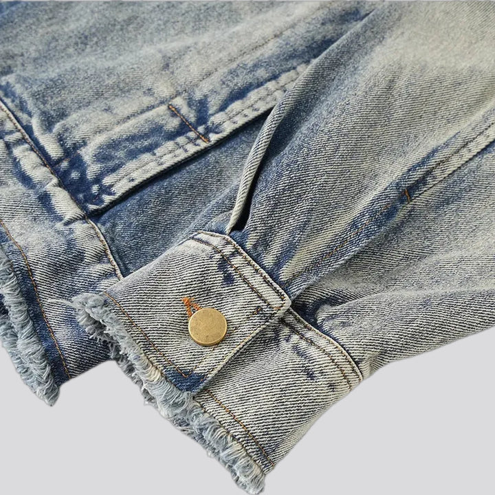 Lightweight faded grunge jeans jacket for men