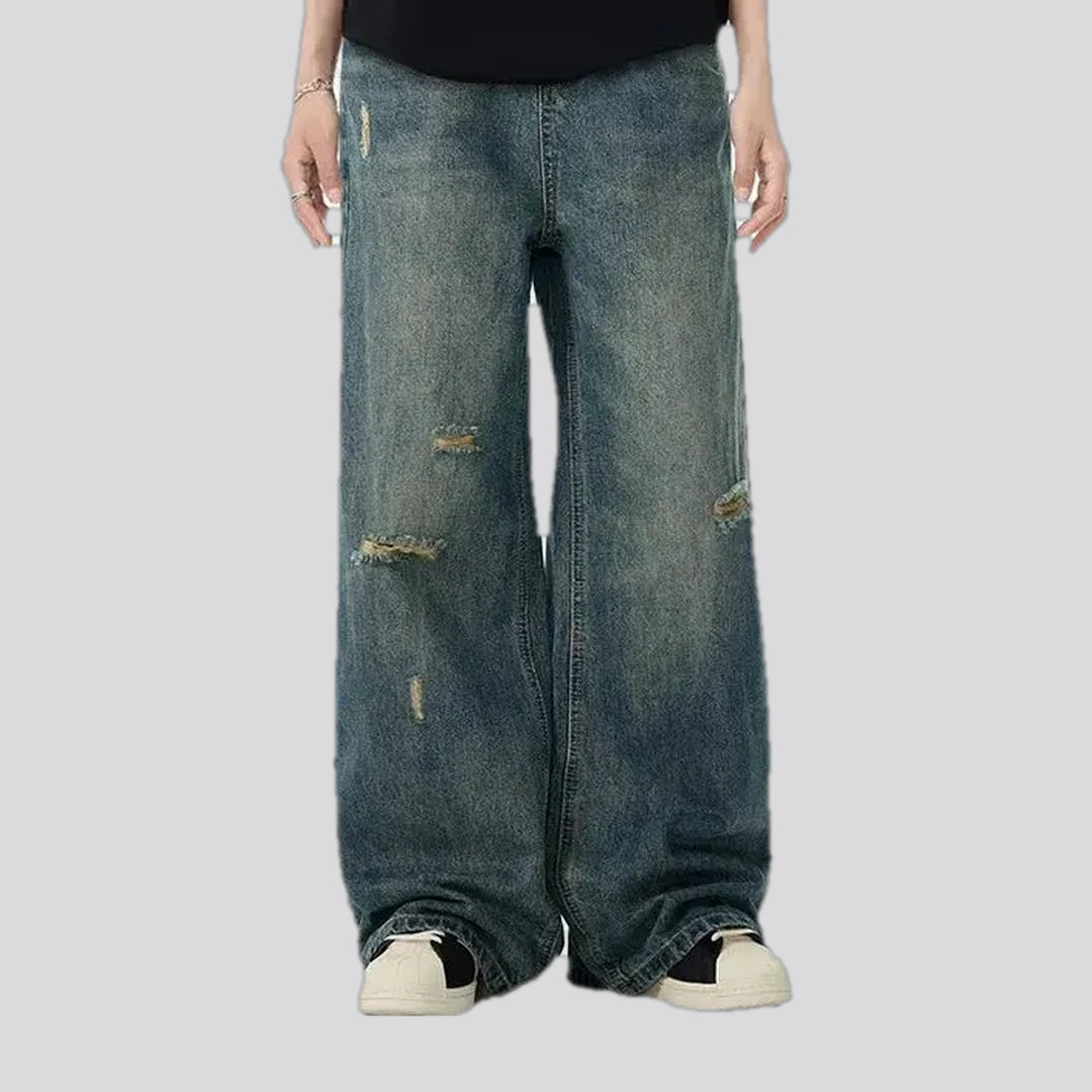 Baggy-leg vintage grunge men's jeans