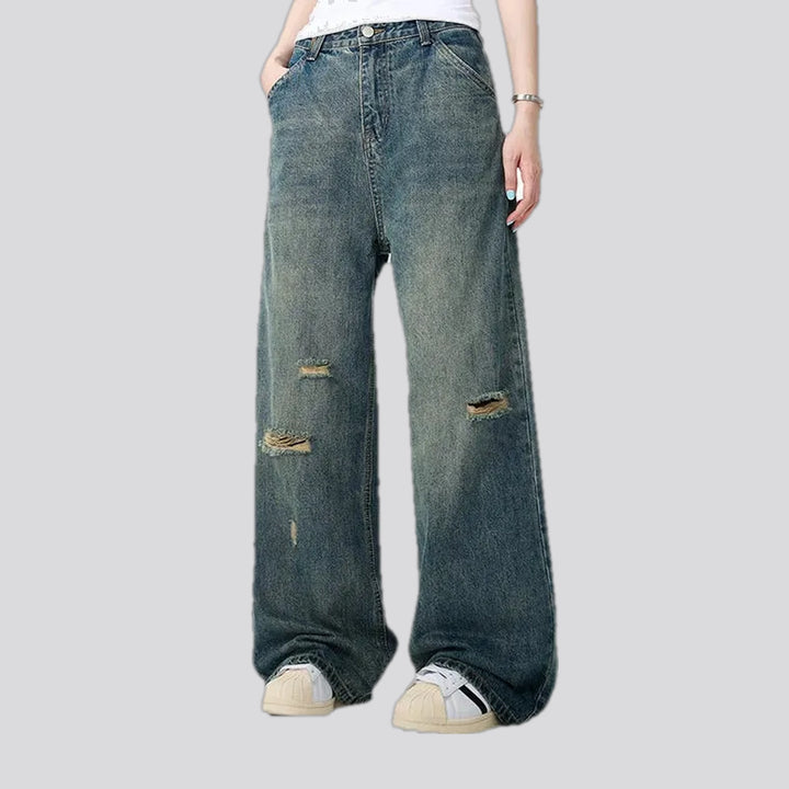 Baggy-leg vintage grunge men's jeans