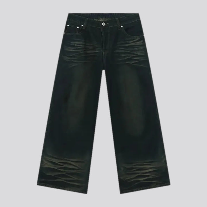 Sanded stylish men's jeans