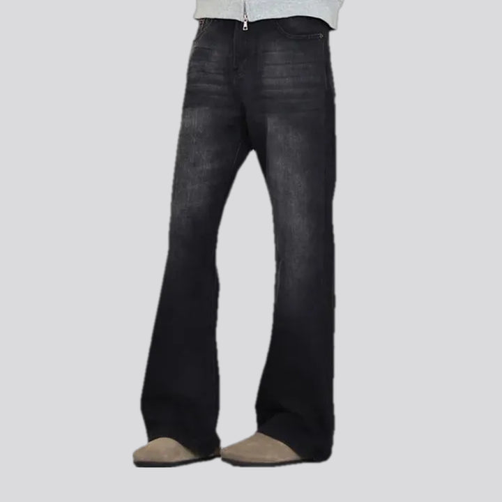 Faded boot-flare men's jeans