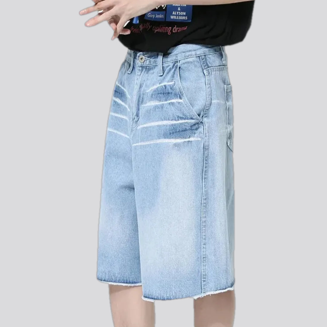 Raw hem 90s fashion men's jean shorts