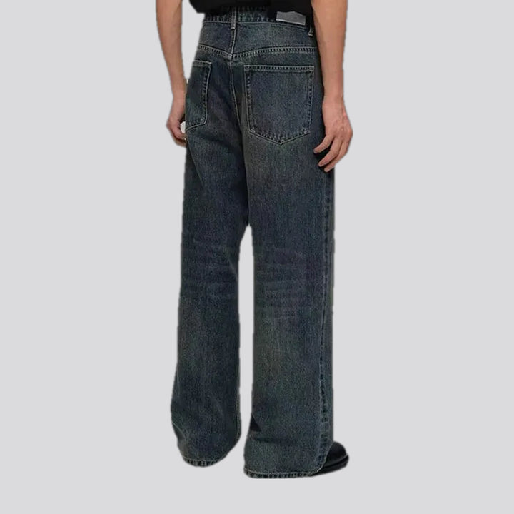 Casual dark baggy vintage men's jeans