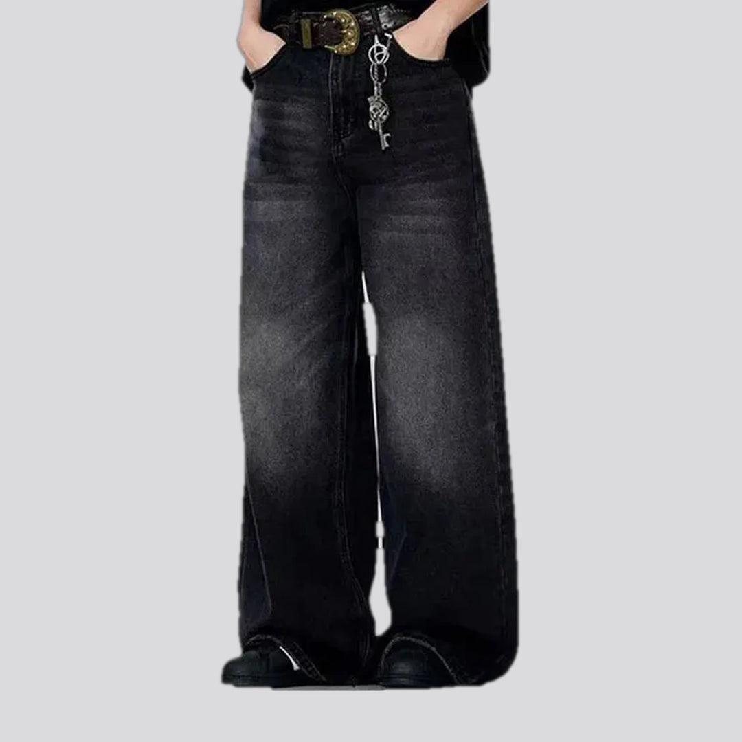 Baggy mid-rise fashion men's jeans