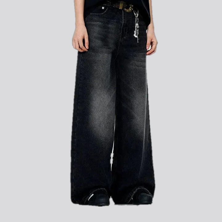 Baggy mid-rise fashion men's jeans