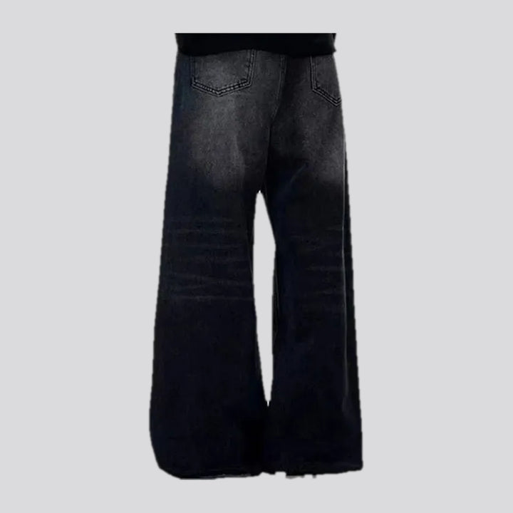 Baggy mid-rise fashion men's jeans