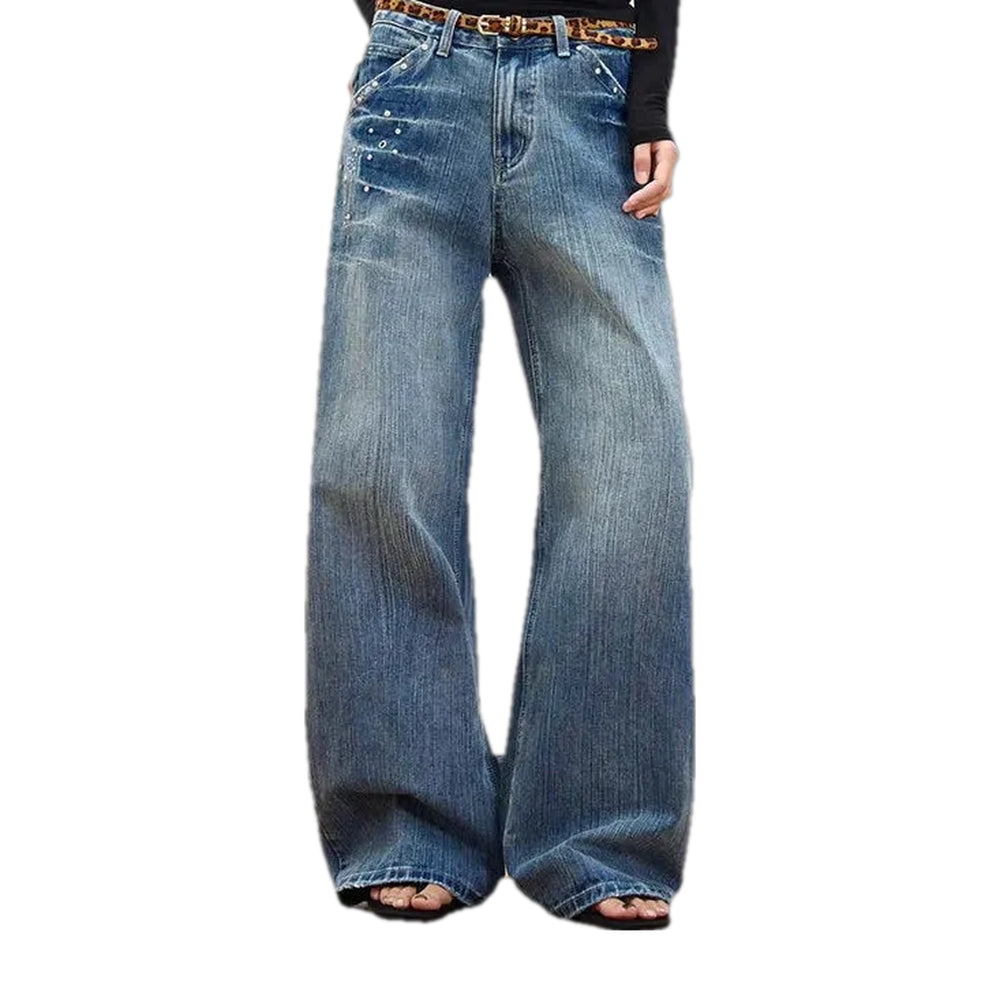 Adorned Mid Rise Men's Jeans - Blue