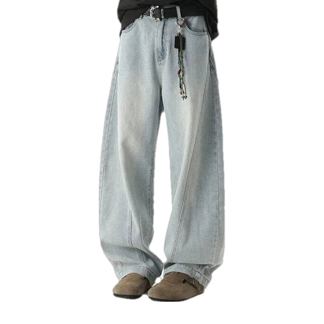 90s Style Vintage Baggy Men's Jeans - Light Blue