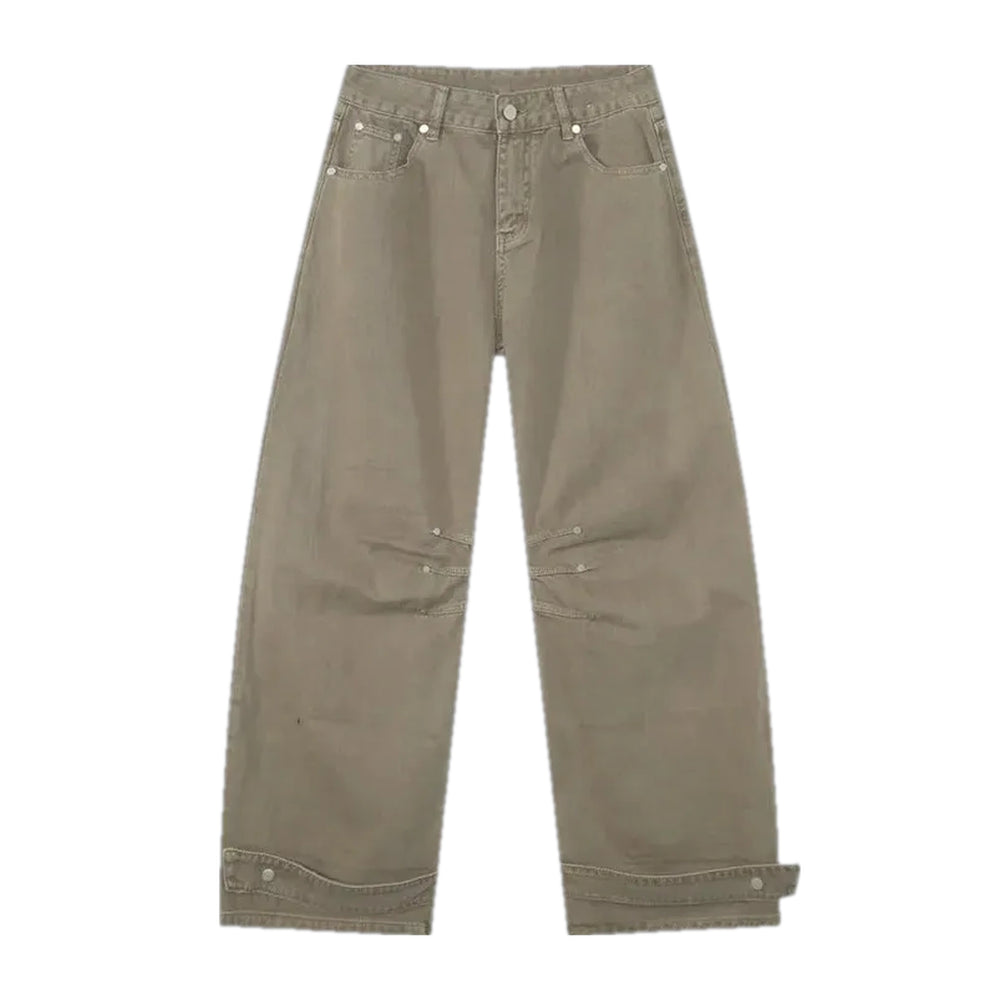 Fashionable Adjustable Fit Men's Jean Pants - Sand