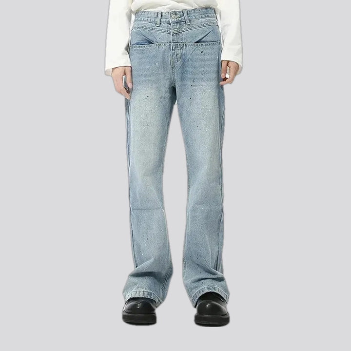 Fashionable mid-waist jeans for men