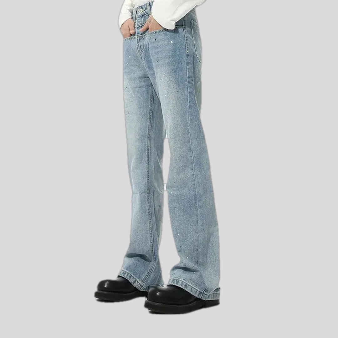 Fashionable mid-waist jeans for men