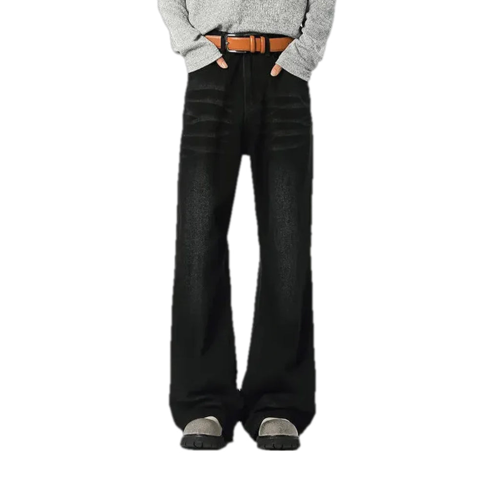 Mid-rise Vintage Slouchy Men's Jeans - Black