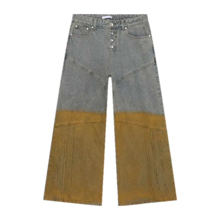 Colorful Button Fly Jeans for Men - Sand