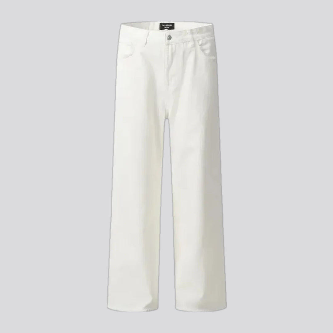 Monochrome style slouchy men's denim pants