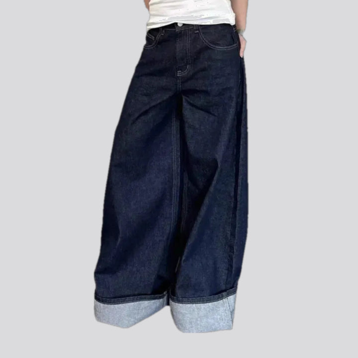 Dark 90s style street jeans for men