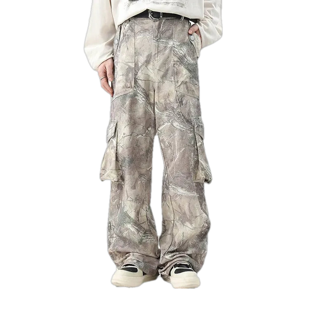 Camouflage Denim Pants for Men - Grey