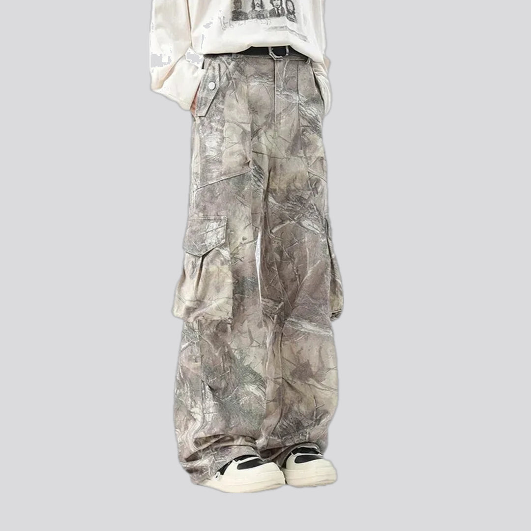 Camouflage denim pants for men