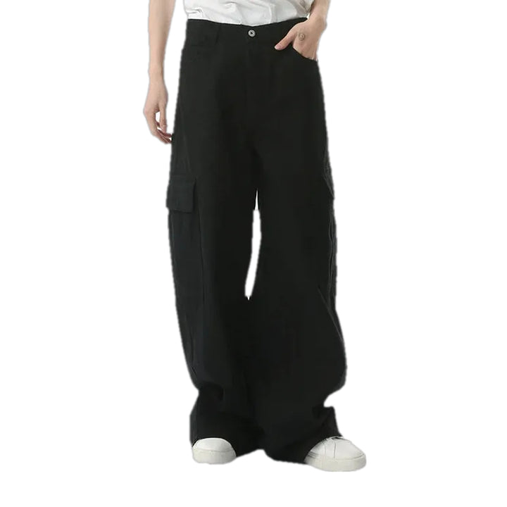 Baggy Cargo Stylish Men's Denim Pants - Black