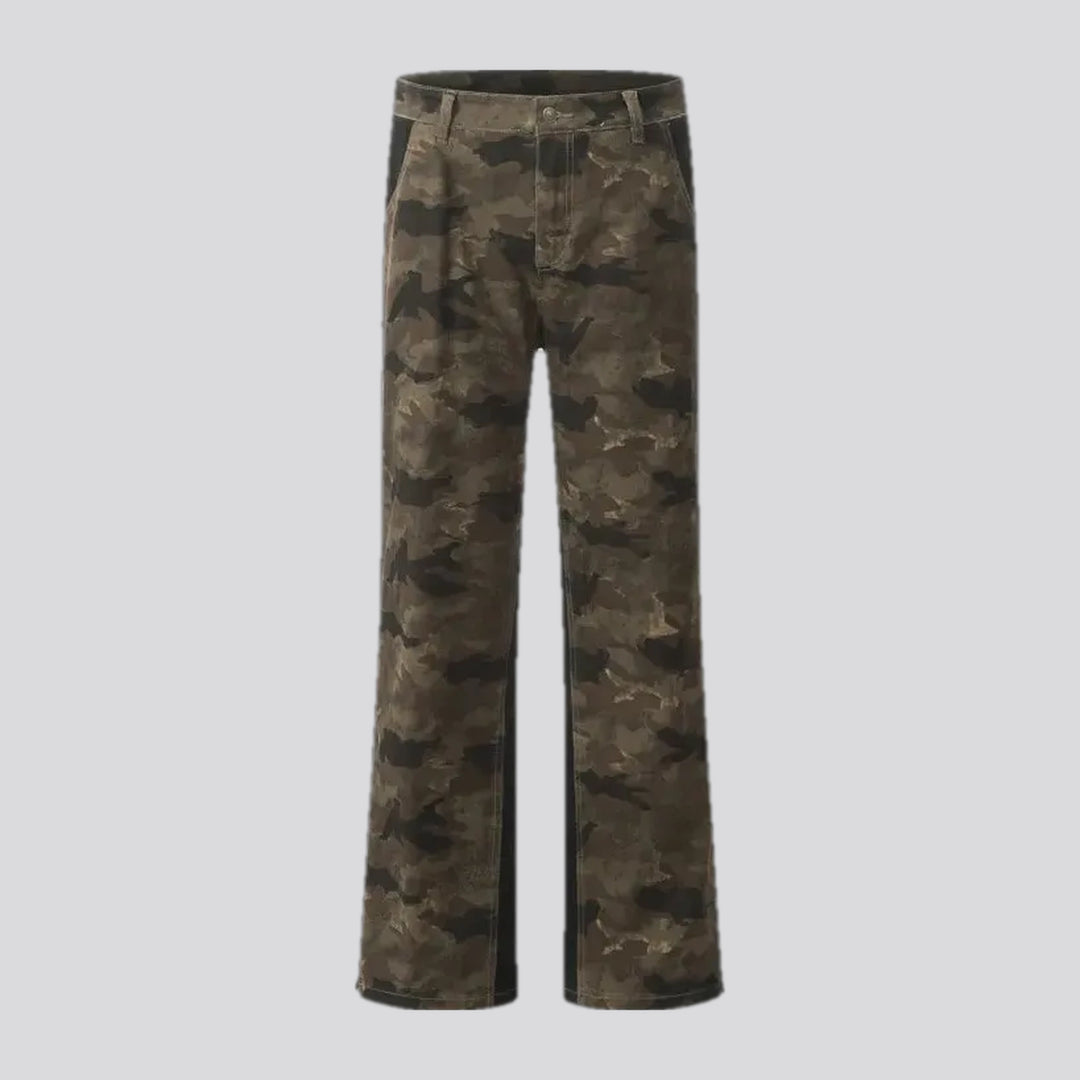 Baggy fit stylish camouflage men's denim pants