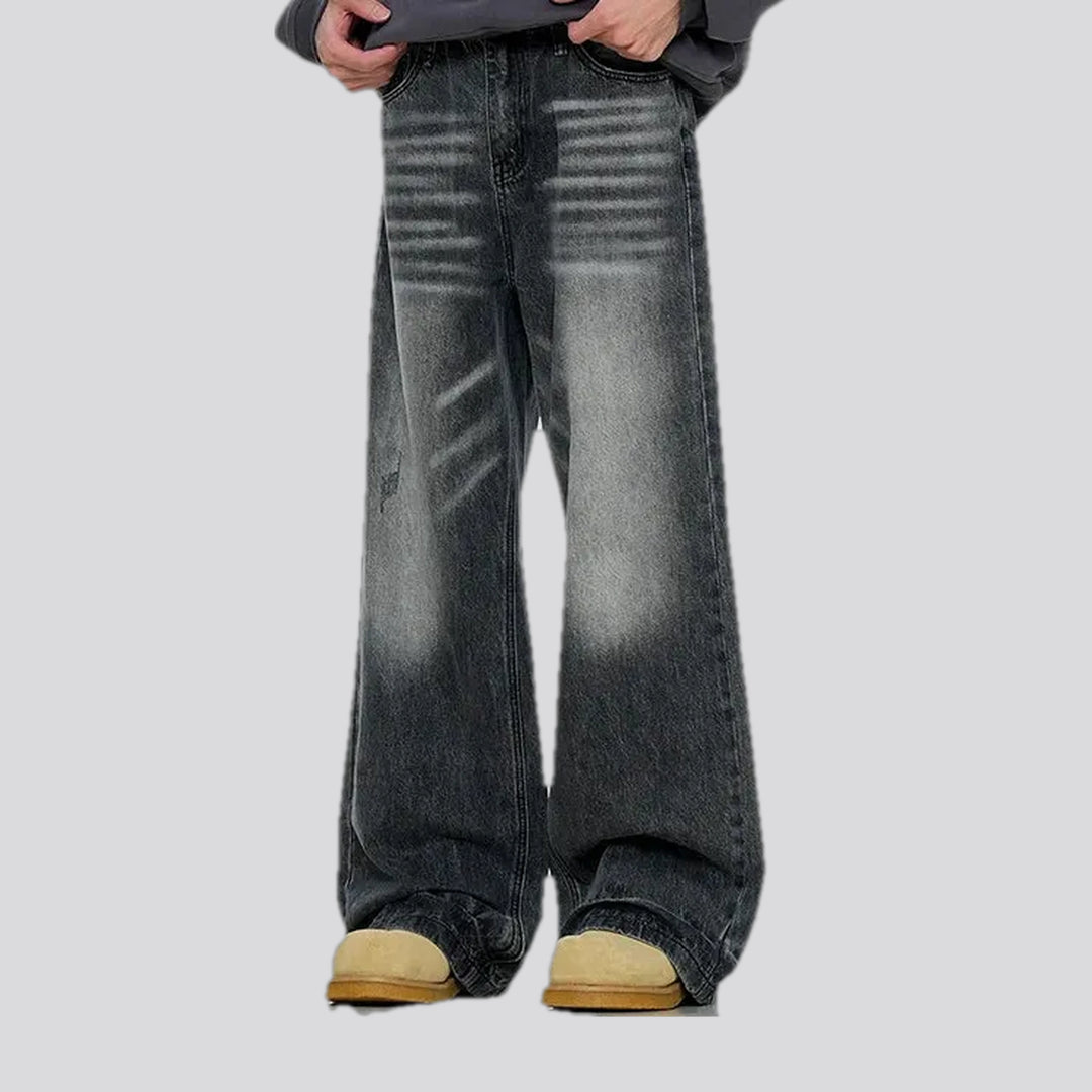 Casual retro whiskered jeans for men