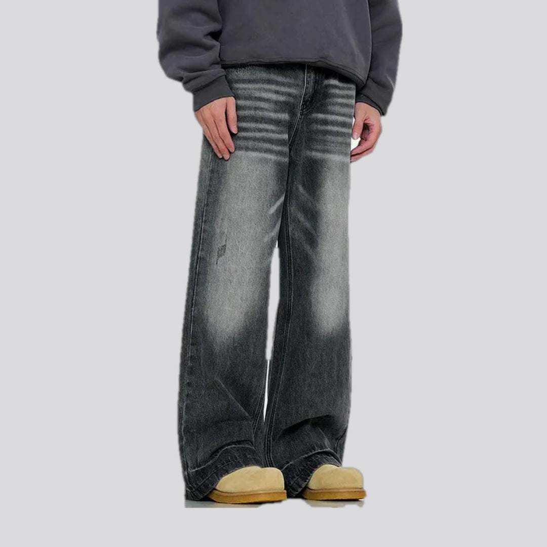 Casual retro whiskered jeans for men