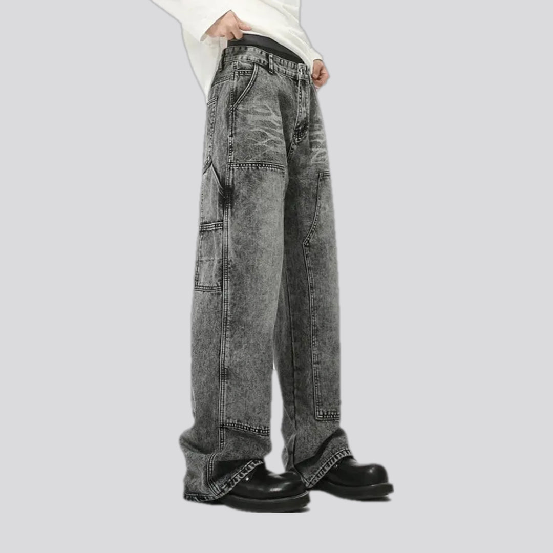 Fashion grunge wide fit men's jeans