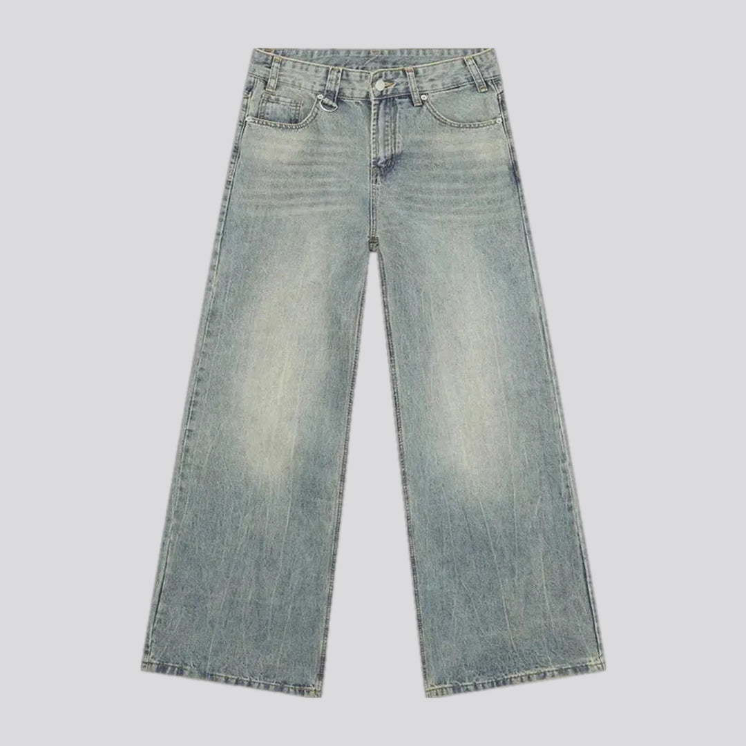 Light 90s fashion faded men's jeans