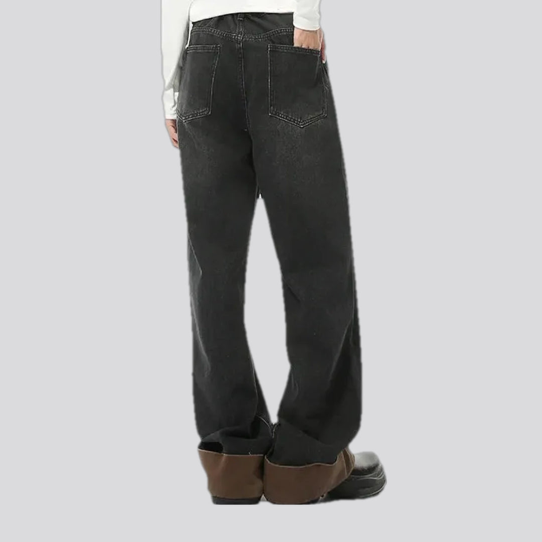 Wide fit stonewashed men's jeans