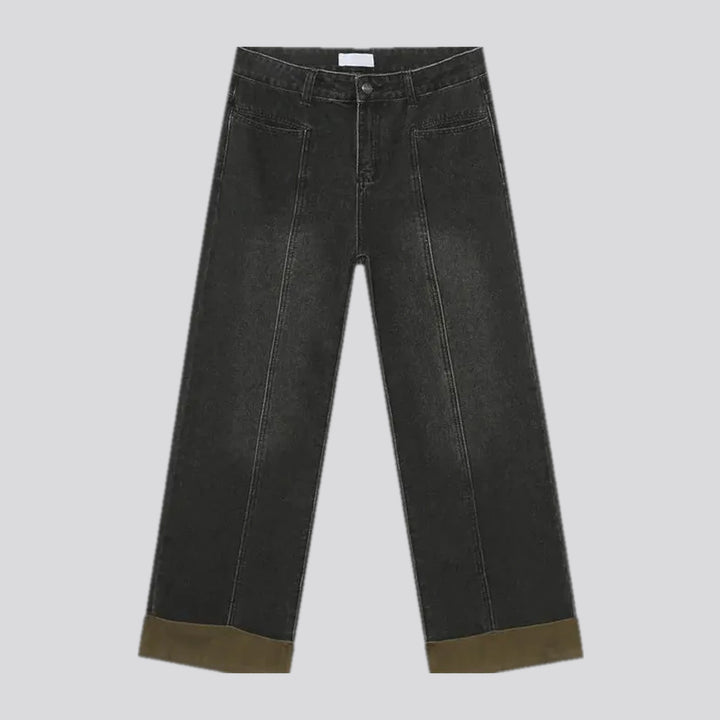 Wide fit stonewashed men's jeans