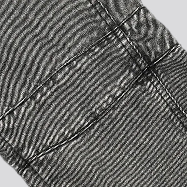 Panneled wide fit mid-rise men's jeans