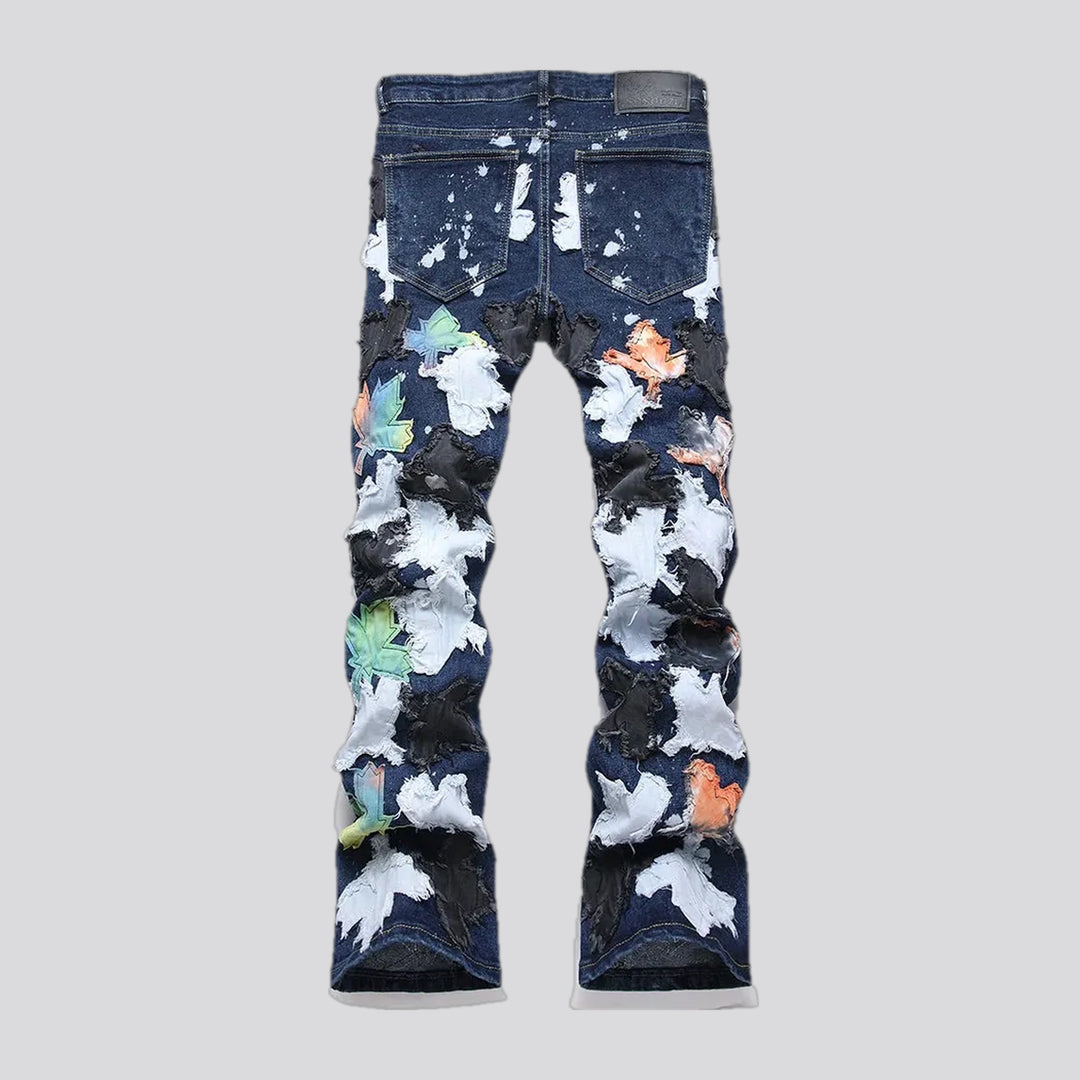 Artistic slim men's jeans